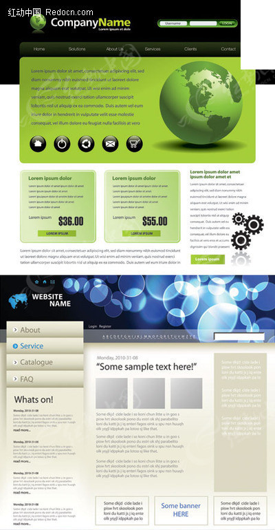 三款優(yōu)質(zhì)商務(wù)網(wǎng)頁(yè)界面設(shè)計(jì)矢量素材 賦能高效網(wǎng)站建設(shè)